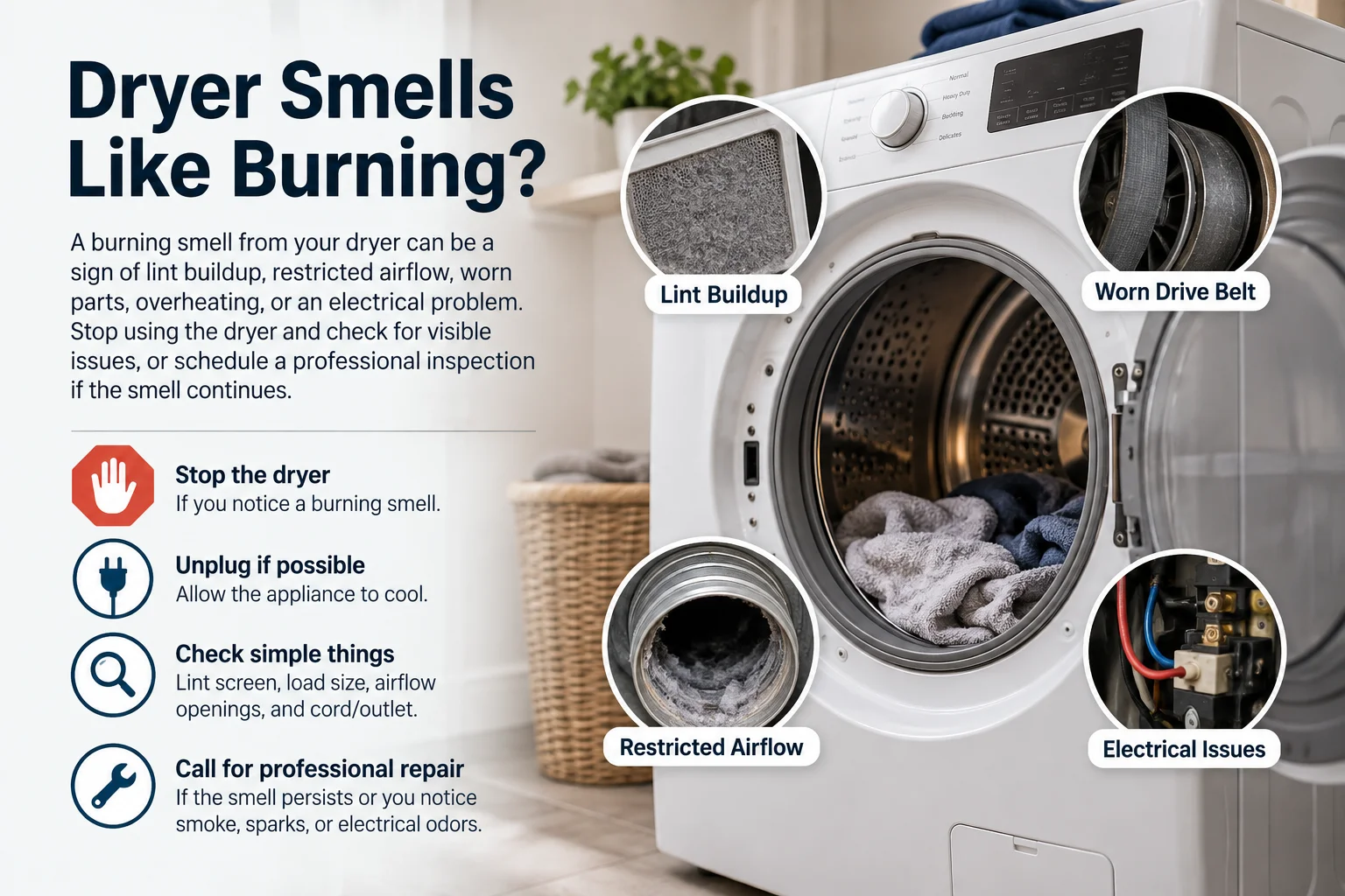 Dryer Smells Like Burning? Here's What to Do