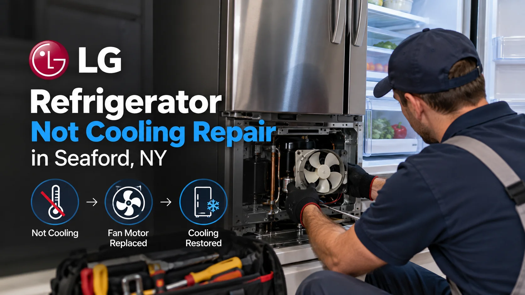 LG Refrigerator Not Cooling Repair in Seaford, NY
